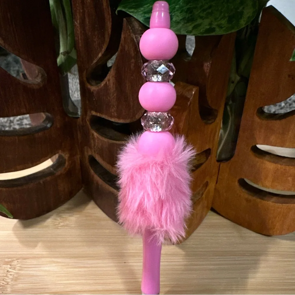 Handmade Silicone‎ Beaded Pen 🎀 Breast Cancer Awareness + Refill